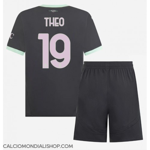 Maglie da calcio AC Milan Theo Hernandez #19 Terza Maglia Bambino 2024-25 Manica Corta (+ Pantaloni corti)